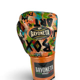 Bayoneta Premium PuLat Horse Hair Gloves - Exclusive Custom Urban Art “Boxing” Hand Painted - Orange/ Black/ Yellow