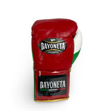 Bayoneta Premium MX - Guantes de Pelo de Caballo - Rojo/ Blanco/ Verde Metálico/ Dorado Metálico