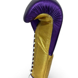 No Boxing No Life Training Gloves - Royal Purple/ Metallic Gold