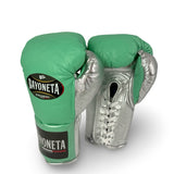 Bayoneta MX Horse Hair Fight Gloves -  Green Mint/ Metallic Silver