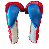Bayoneta Premium Multilayer Horse Hair Gloves - Red/ White/ Metallic Blue
