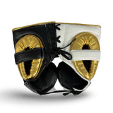 Bayoneta Professional Headgear with Cheeks - White/ Black/ Metallic Gold