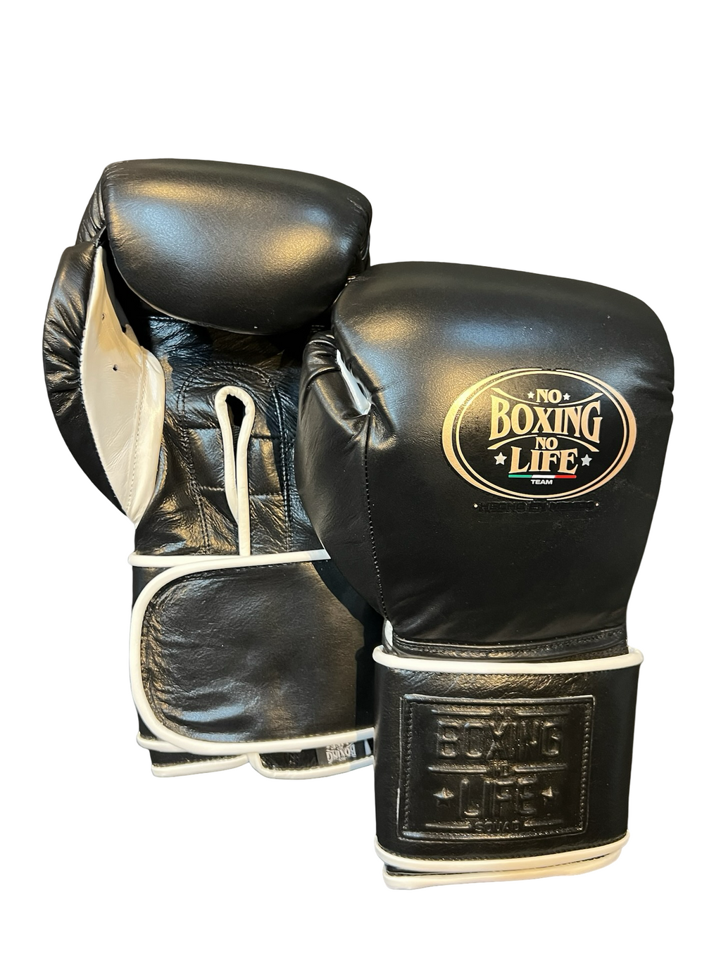 No Boxing No Life Training Gloves - Black/ White Boxing Gloves