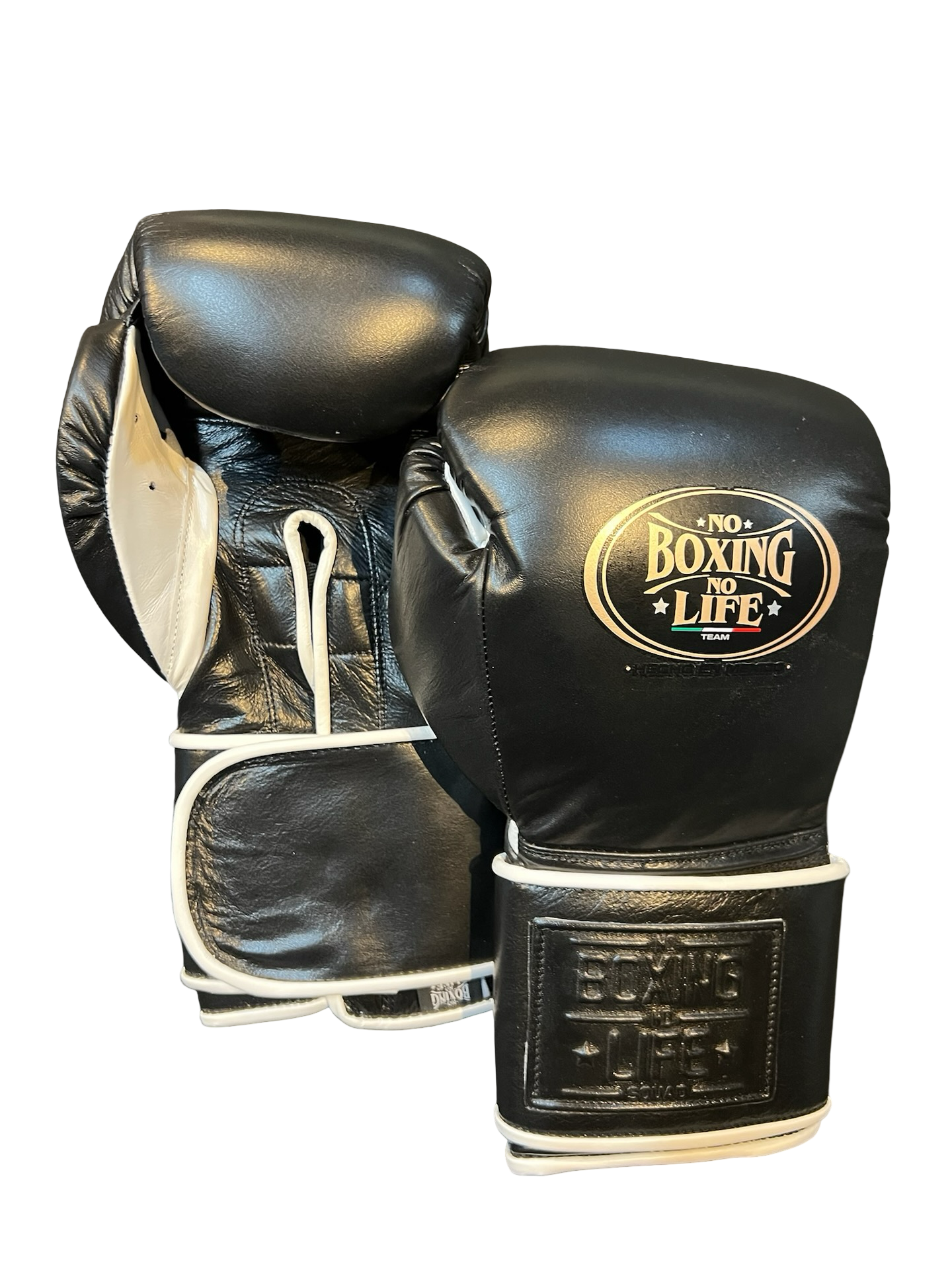 No Boxing No Life Training Gloves - Black/ White Boxing Gloves