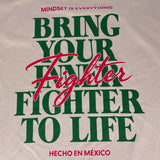 Cream Oversize T-shirt - Fighter