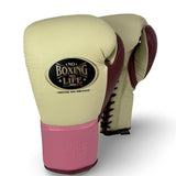 No Boxing No Life Training Gloves - Cream/ Pink/ Burgundy