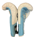 Bayoneta MX Horse Hair Fight Gloves - White/ Sky Blue