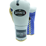 Bayoneta Premium PuLat Horse Hair Gloves - Exclusive Custom "Cartoon Rocky Balboa" Hand Painted - White/ Gold/ Blue