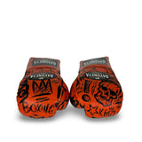Bayoneta MX Horse Hair Fight Gloves - Exclusive Custom "Mad Dog” Hand Painted - Pumpkin Orange