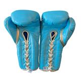 Bayoneta Premium Multilayer Horse Hair Gloves - Sky Blue/ Rose Gold