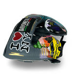 Bayoneta Professional Headgear with Cheeks - Exclusive Custom “Chaos City” Hand Painted  - Gray