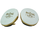 No Boxing No Life Precision Mitts - Metallic Gold/ White