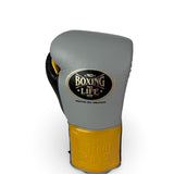 No Boxing No Life Training Gloves - Light Gray/ Caramel Gold/ Black