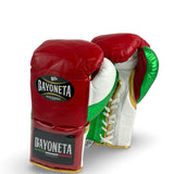 Bayoneta Premium MX - Guantes de Pelo de Caballo - Rojo/ Blanco/ Verde Metálico/ Dorado Metálico