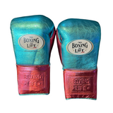 No Boxing No Life Guantes de Entrenamiento - Verde Azulado Metálico/ Blanco