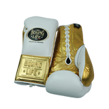 No Boxing No Life Fight Gloves - White/ Gold