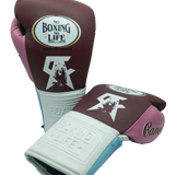 No Boxing No Life Fight Gloves - Canelo Edition - Burgundy/ White/ Pink/ Sky Blue