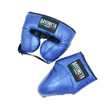 Set Bayoneta Professional Headgear with Cheeks/ Groin Guard - Electric Blue/ Black