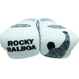 Bayoneta Premium PuLat Horse Hair Gloves - Exclusive Custom "Cartoon Rocky Balboa" Hand Painted - White/ Gold/ Blue