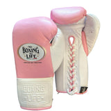 No Boxing No Life Guantes de Pelea - Rosa/ Blanco