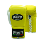 Bayoneta Premium MX - Guantes de Entrenamiento de Látex - Amarillo Neón/ Blanco