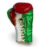 Bayoneta Premium MX - Guantes de Pelo de Caballo - Rojo/ Blanco/ Verde Metálico/ Dorado Metálico