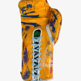 Bayoneta Premium PuLat Horse Hair Gloves - Exclusive Custom Pop Art “Boxing” Hand Painted - Yellow/ White