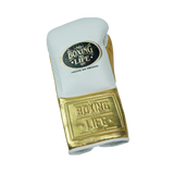 No Boxing No Life Fight Gloves - White/ Gold