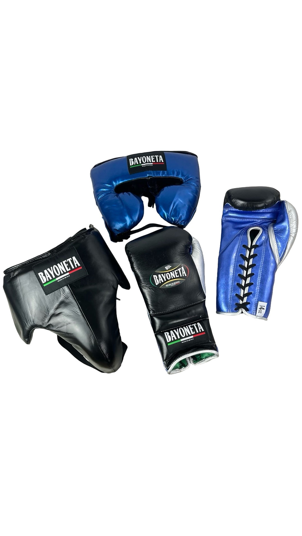 Full Sparring Set Black/ Metallic Royal Blue/ Silver/ Gray