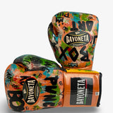 Bayoneta Premium PuLat Horse Hair Gloves - Exclusive Custom Urban Art “Boxing” Hand Painted - Orange/ Black/ Yellow