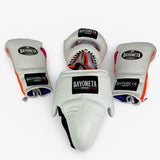 Full Sparring Set - White/ Neon Orange/ Neon Pink