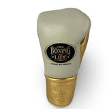 No Boxing No Life Fight Gloves  - Cream/ Metallic Gold