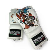 Bayoneta MX Latex Gloves - Exclusive Custom "Koi Rising" Hand Painted - White