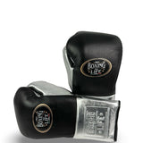 No Boxing No Life Training Gloves - Black/ Metallic Silver