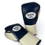 No Boxing No Life Training Gloves - Navy Blue/ Cream