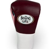 No Boxing No Life Training Gloves - Burgundy/ White/ Pink/ Sky Blue