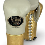 No Boxing No Life Fight Gloves  - Cream/ Metallic Gold