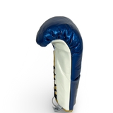 Bayoneta MX Horse Hair Fight Gloves - Electric Blue/ White/ Metallic Gold