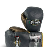 Bayoneta Premium MX - Guantes de Pelea Pelo de Caballo - Azul Cadete Espacial/ Marrón Cedro Metálico/ Dorado Metálico