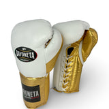 Bayoneta Premium PuLat Horse Hair Gloves - White/ Metallic Gold