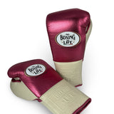 No Boxing No Life Training Gloves - Metallic Pink/ Cream