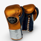 No Boxing No Life Fight Gloves  - Metallic Orange/ Metallic Silver/ Black
