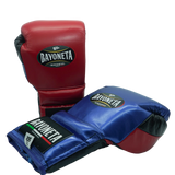 Bayoneta Premium MX - Guantes de Entrenamiento de Látex - Desigual Negro/ Azul Real/ Rojo