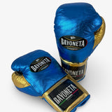 Bayoneta MX Horse Hair Fight Gloves -  Metallic Blue/ Metallic Gold
