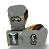 Bayoneta MX Horse Hair Fight Gloves - Gray/ Gold/ Oxblood