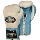 Bayoneta MX Horse Hair Fight Gloves - White/ Sky Blue