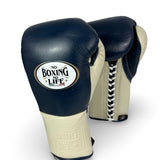 No Boxing No Life Training Gloves - Navy Blue/ Cream