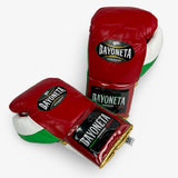 Bayoneta Premium MX - Guantes de Pelo de Caballo - Rojo/ Blanco/ Verde Metálico/ Dorado Metálico