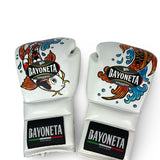 Bayoneta MX Latex Gloves - Exclusive Custom "Koi Rising" Hand Painted - White