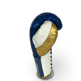Bayoneta MX Horse Hair Fight Gloves - Electric Blue/ White/ Metallic Gold